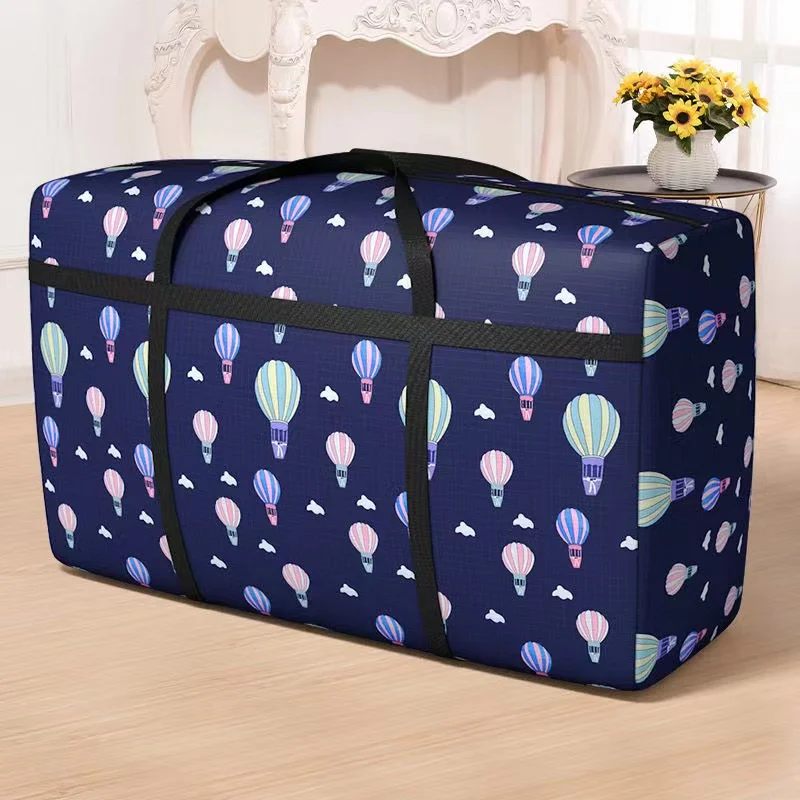 Travel Duffel Bag Waterproof Foldable Luggage Clothes Storage Bags Zipper Thickened Moisture Proof Moving Packing Portable