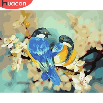 

HUACAN DIY Bird Pictures By Number Animal Kits Home Decor Painting By Numbers Flower Drawing On Canvas HandPainted Art Gift