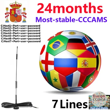 

Newest most stable cccams for Europe spain portugal Satellite tv Receiver 7 lines WIFI FULL HD DVB-S2 ccams Support