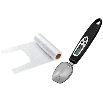 

1x Electronic Measuring Spoon 300G/0.1G Digital LCD Food Scale Tools & Small 100PCS Plastic Fresh-Keeping Bags
