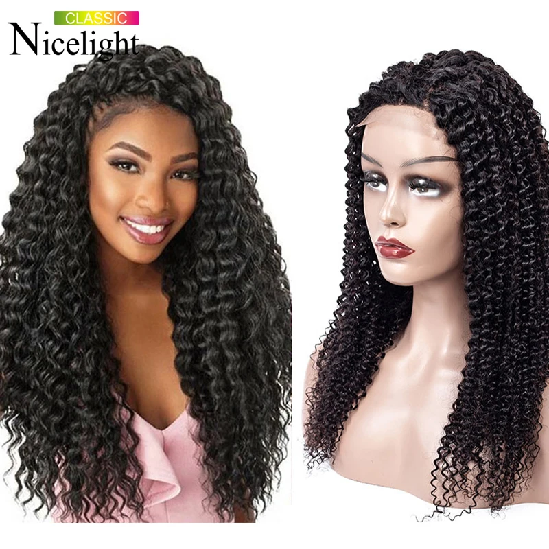 

Kinky Curly Lace Front Wig Natural Lacefront Human Hair Wig Lace Frontal Wig Closure Wigs Indian Short Lace Hair Wig Nicelight