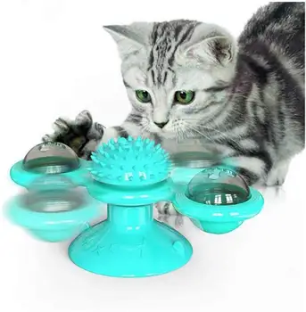 

Windmill Toys Cat Teasing Interactive Soft Tickle Scratching With Led Ball Educational Turntable Pet Whirling Play Game Kitten