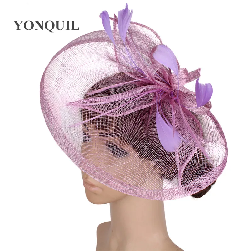 light purple Новинка, Kenducky, хороший sinamay, аксессуары для шляп, заколки для волос, вечерние, для шоу, головные уборы, свадебные, королевские, ascot, для волос, millinery, SYF104 - Цвет: light purple