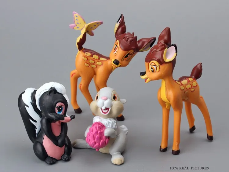 Персонаж Фильма Bambi 3 шт./компл. Thumper кролик ПВХ экшн игрушечная фигурка-модель детский коллекционный набор с коробкой 9,5 см