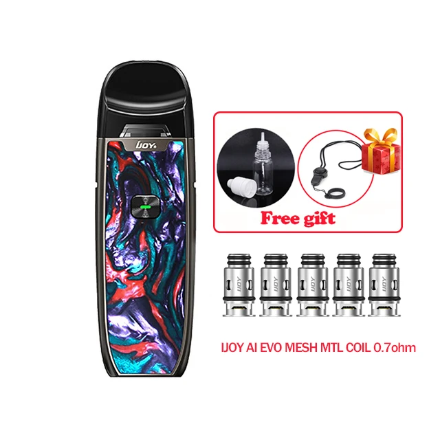 GS-MTL-Coil 0.7 IJOY AI EVO смоляный стручок Vape комплект стартер 1100 мАч 20 Вт с 2,8 мл картриджем Pod система Vape ручка испаритель vs lyra Vinci комплект - Цвет: GS-MTL-Coil 0.7