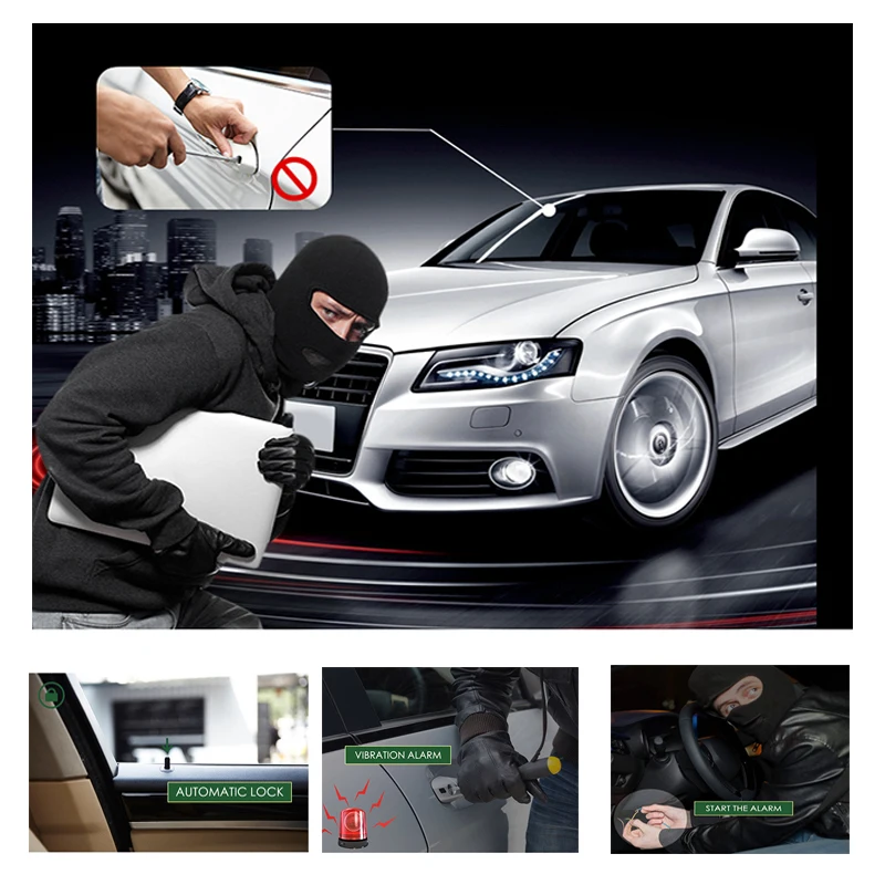 PKE Start Stop Button Car Alarm Engine Anti-Theft Starline With 2 Remote Control Android Keyless Entry Remote Starters For Car