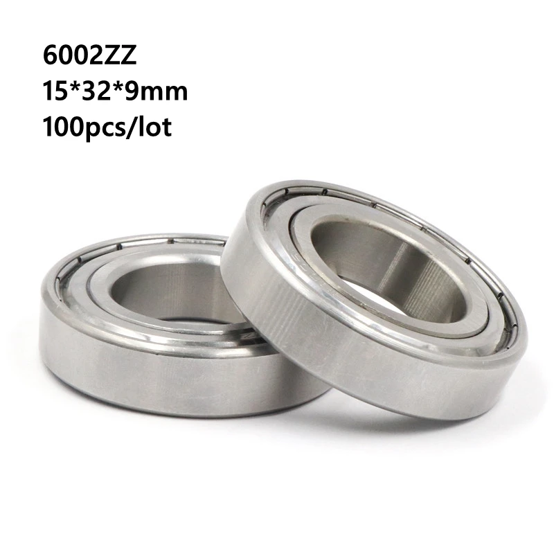 100 шт./лот 15x32x9 мм 6002ZZ 6002Z 6002 Z ZZ 15*32*9 двойная металлическая крышка глубокий шаровой