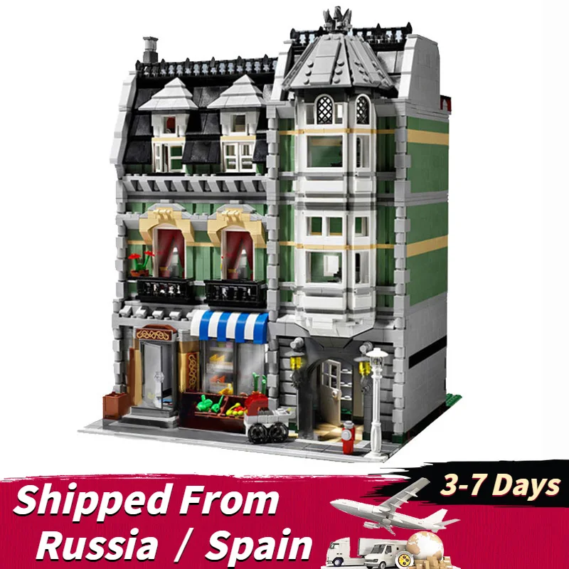 Creator City View наборы зеленый магазин строительные блоки 2462 шт. фигурки DIY модель игрушки для детей Кирпичи создатели