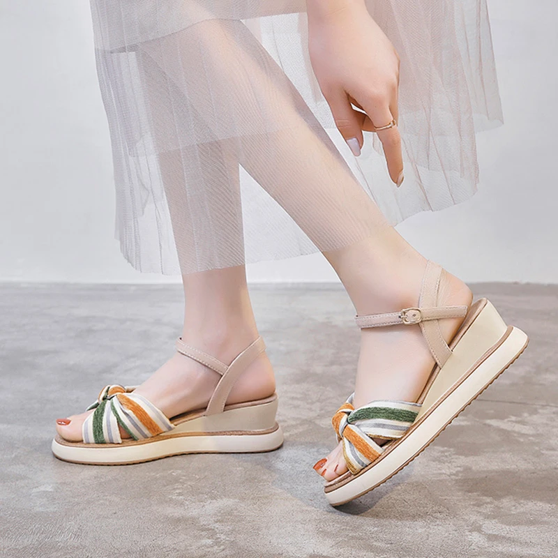 straight wedge sandals