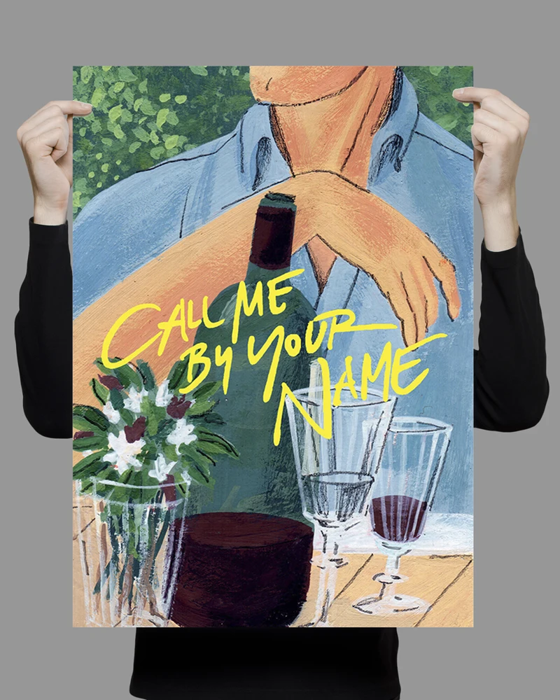 W416 Silk Fabric Poster Wall Art Decor CALL ME BY YOUR NAME CLASSIC MOVIE 3 Trend Fashion Decoration Bright Christmas Gift