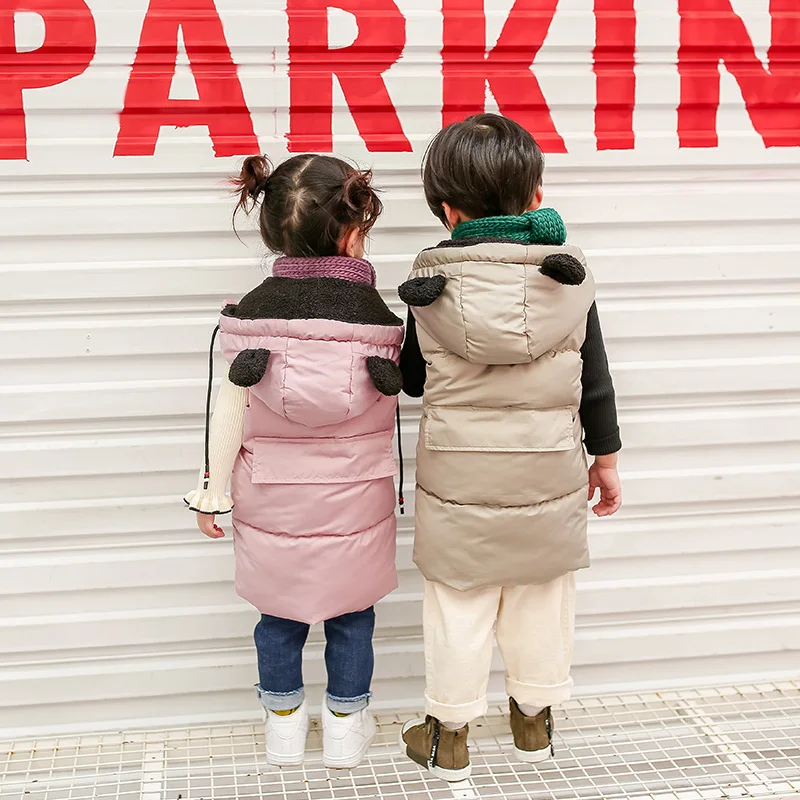 Skup Kamizelka dziecięca dziecięca odzież wierzchnia płaszcze zimowe odzież dziecięca ciepła bawełniana kamizelka dziecięca z kapturem dla chłopięca i dziewczęca kamizelka dla wieku 3 7 lat