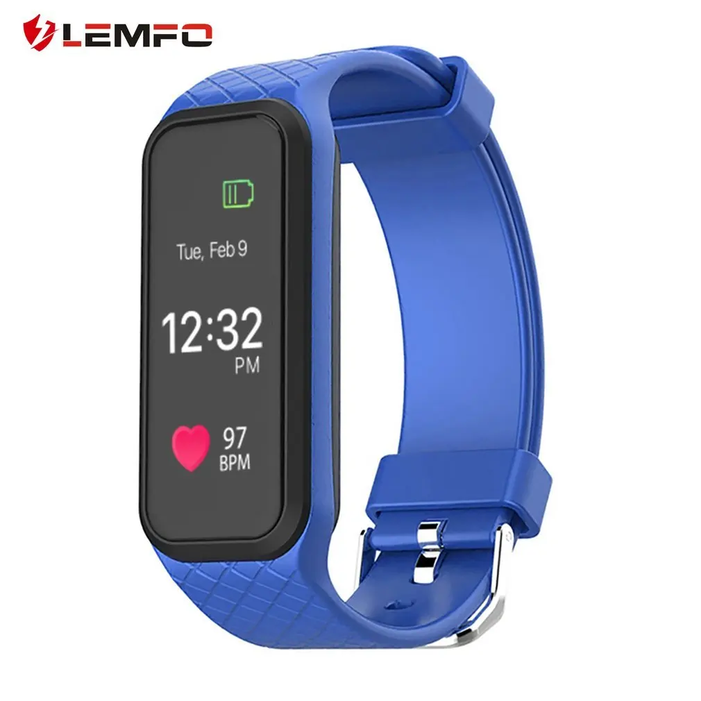 blue LEMFO L38I динамический контрольный шагомер сердечного ритма спортивный водонепроницаемый смарт-браслет для iOS для Android - Комплект: blue