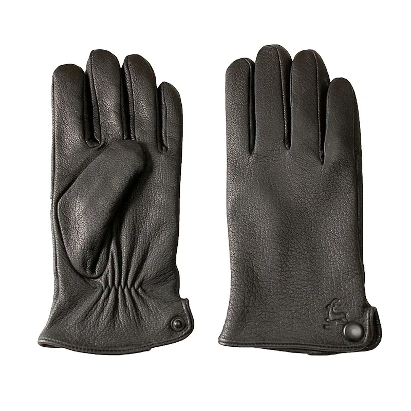 Guanti in pelle di cervo di capra in pelle da uomo nuova fodera in pile sottile calore invernale ispessimento guida in moto all'aperto e_voghion.com