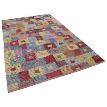 

192x299 Cm Multicolor Handmade Modern Area Rug-6x10 Ft