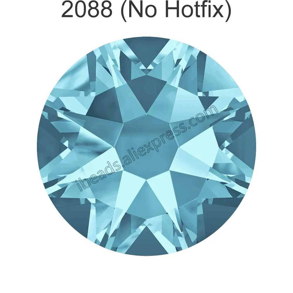 24 шт.) Оригинальные кристаллы Swarovski 2058 XILION 2088 XIRIUS Rose без горячей фиксации стразы с плоской задней частью для украшения ногтей - Цвет: Aquamarine 202 F