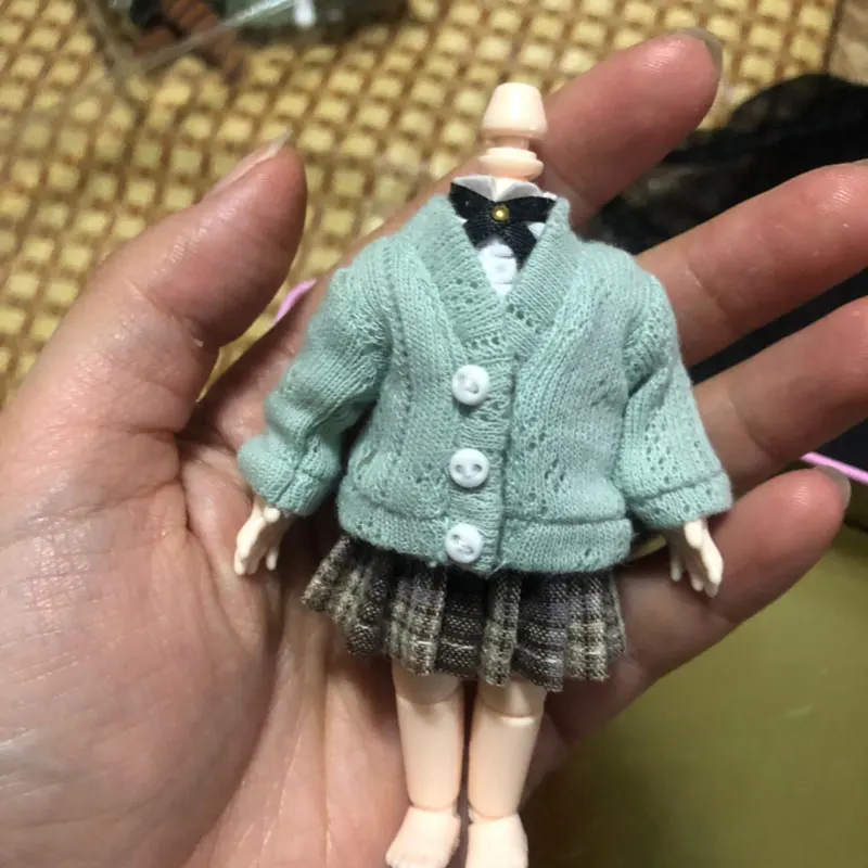Ob11 детская одежда школьная форма куртка кардиган свитер 1/12 BJD красивый узел