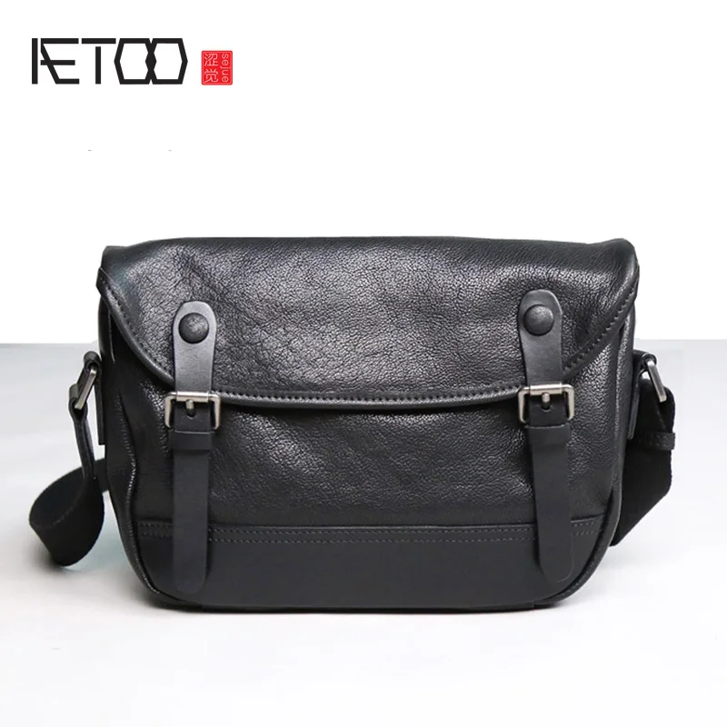 AETOO First layer vegetable tanned cowhide classic simple leather shoulder small bag Japanese and Korean wild fashion m |