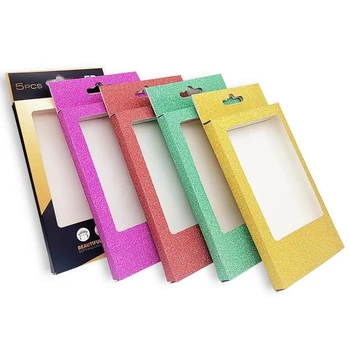 

10 Pcs Empty Lash Box Glitter False Eyelash Packaging Box with Lash Tray for Women Girls