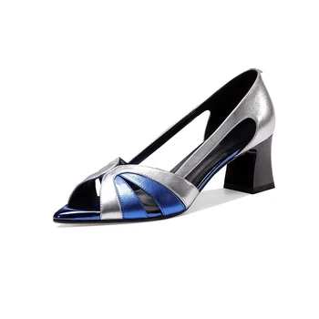 

New Arrival Women Peep Toe sandals Genuine Leather Summer High Heels Shoes Woman Quality Party wedding Shoes