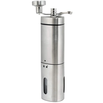 

Manual Coffee Grinder- Hand Conical Coffee Bean Grinder With Ceramic Mechanism By Flafster Kitchen- Portable Stainless Steel Bur