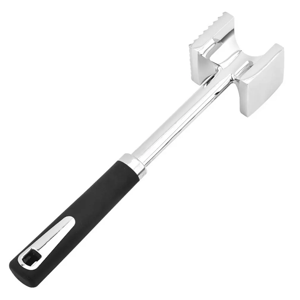 Meat Beat Checkered Tender Hammer Double Sided Mallet Hammer Stainless Steel Knock Home Kitchen Mallet Tool