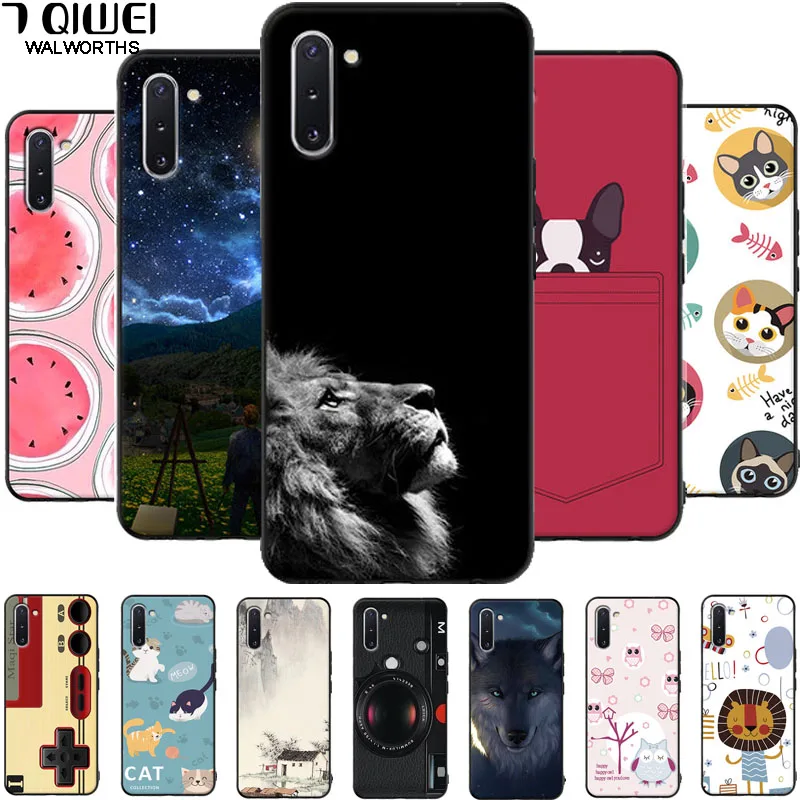 

For Samsung Note 10 Case Black Silicone Cartoon Soft Back Cover For Samsung Galaxy Note 10 Pro Case Note10 Note 10 Pro Plus