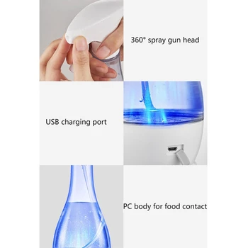 

500ml Electric Hypochlorous Acid Water Generator Portable Disinfection Liquid Manufacturing Machine Spray Bottle Maker
