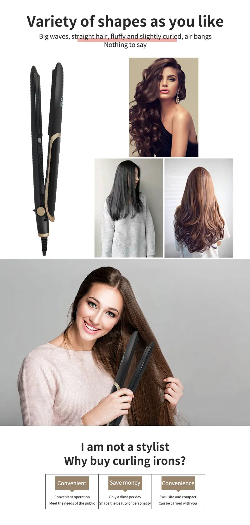 Alisador de Cabelo Automático Aquecimento Rápido Multifuncional Negativo Infravermelho Alisamento Curling Ferro Íon 8 Weddings & Events