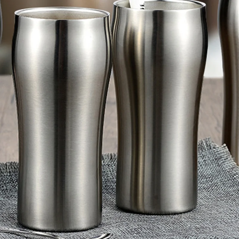 Stainless Steel Double Wall Vacuum Insulated Beer Mug Coffee Cup Soda Wine Coffee Milk Tumbler Drinkware