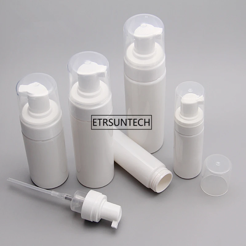 100pcs Cleanser Mousse Bottle Empty Refillable Plastic Pump Bottle Vial Trip Pot Foam Soap Liquid Mousse F3553