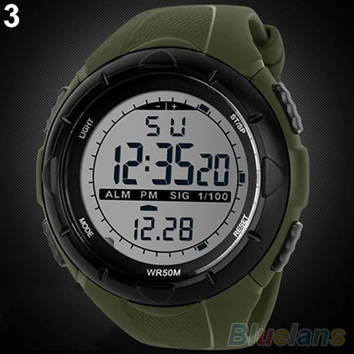SKMEI 1025 модные спортивные часы Мужские часы с будильником ударопрочный светодиодный водонепроницаемый цифровой часы с подсветкой 3 цвета