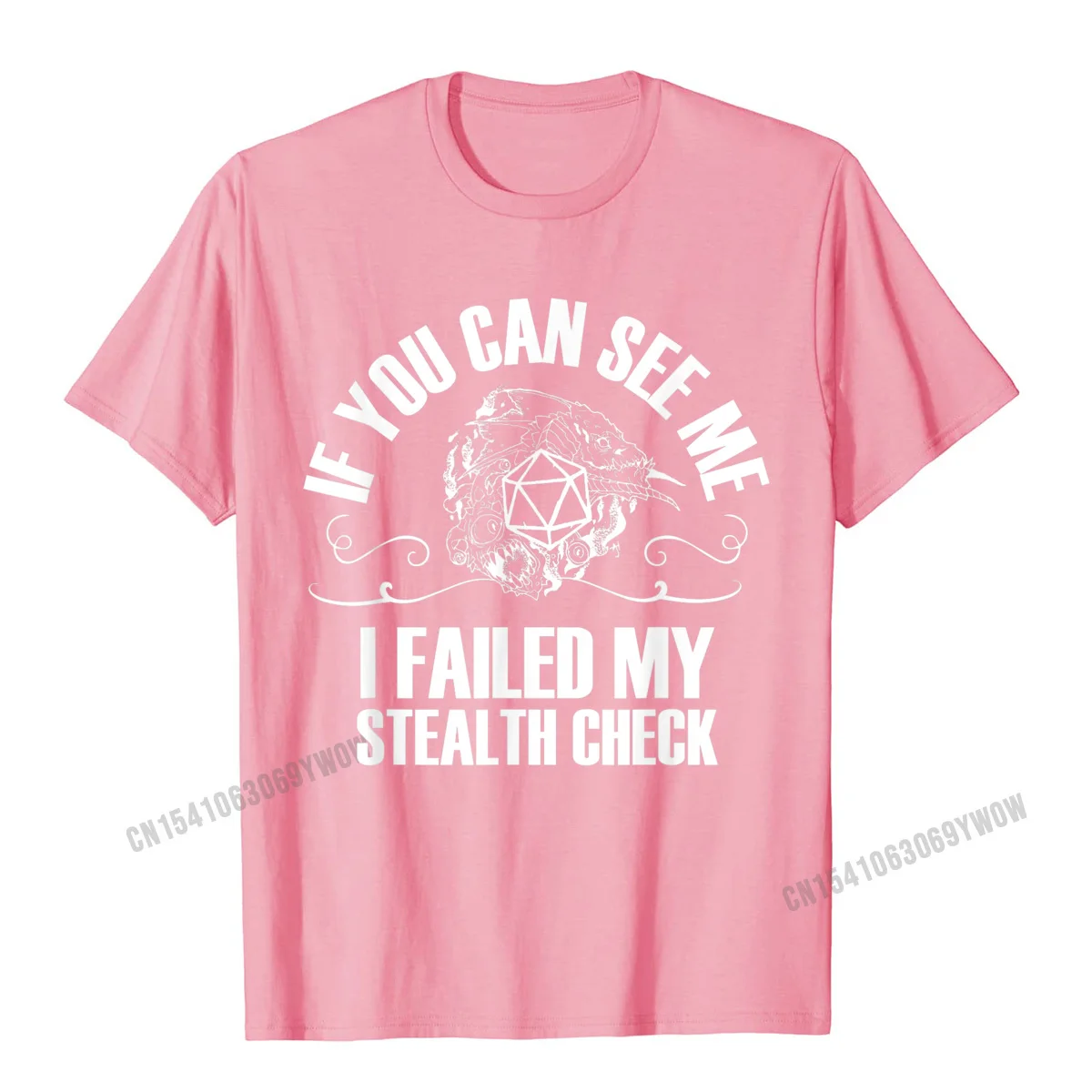 2021 Hot Sale Men T-Shirt O Neck Short Sleeve 100% Cotton Design Tees Printed On T Shirts Wholesale If You Can See Me I Failed My Stealth Check Funny Gaming T-Shirt__919 pink