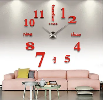 

Creative Wall Clock DIY Wall Sticker Wall Clock Simple Personality Mirror Mute Clock Creative Home Wall Clock