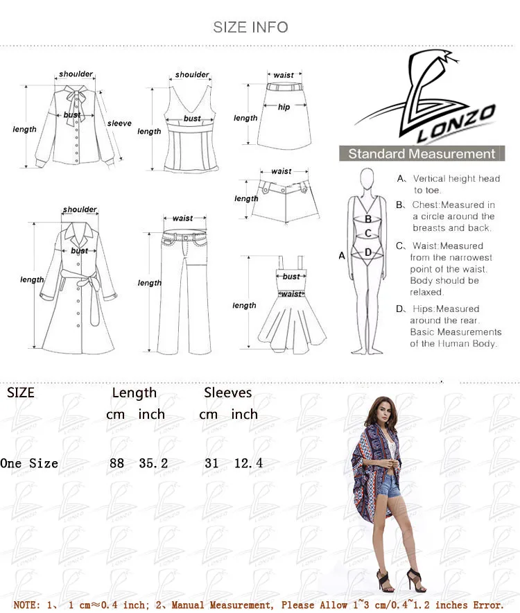 LONZO Bikini Cover Up Beach Women's Sunscreen Shawl Sexy Long Print Cardigan Coat LCP68