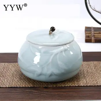 

Kitchen Tea Box Jar Storage Holder Sweetmeats Candies Canister Cans Teaware Tea Caddies Tin Containers Storage Box Ceramic Jar