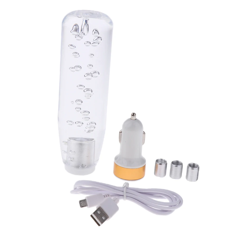 Universal JDM LED 150mm Clear Crystal Bubble Gear Stick  Shift Knob Car