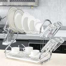 

S-shaped Bowl And Chopsticks Storage Drain Rack Kitchen Bowl And Dish Storage Rack Floor Double-layer Domestic Rack