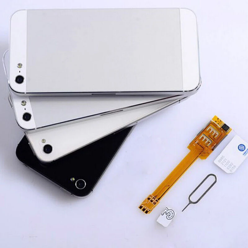 Переходник с двумя SIM картами для iPhone 5 5S 5C портативный гибкий ленточный кабель