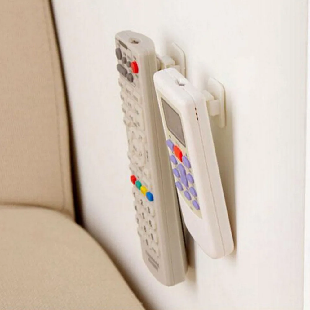 4Pcs/Pack Self Adhesive Plastic Hooks Holder Remote Control Sticky Hook Hanger TV Air Conditioner Key Wall Storage | Дом и сад