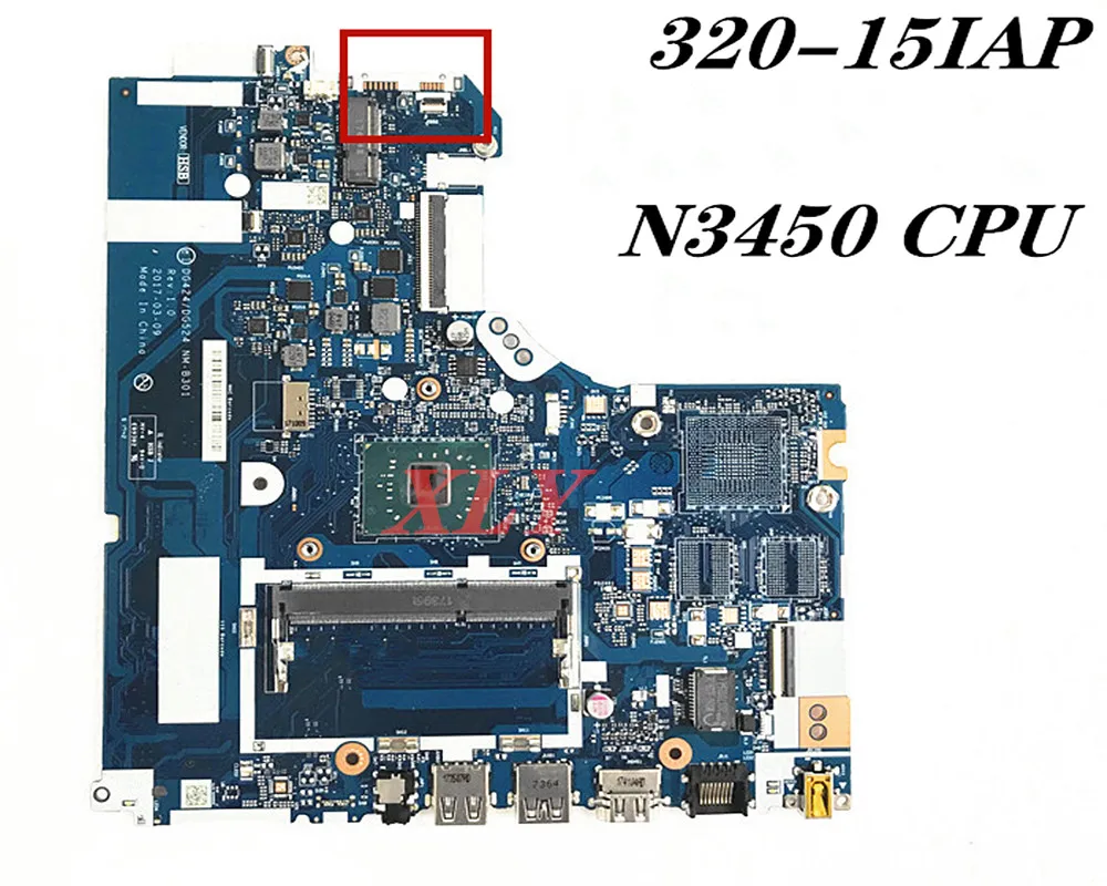 Материнская плата для ноутбука Lenovo 320-15IAP DG424/DG524 NM-B301 N3450 CPU DDR3 100% тестирование