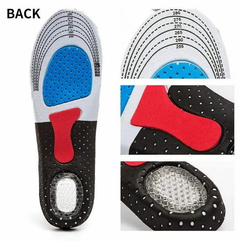 Men Women Gel Orthotic Sport Running Insole Insert Shoe Pad Arch Cushion Shock Absorb Gel Heel