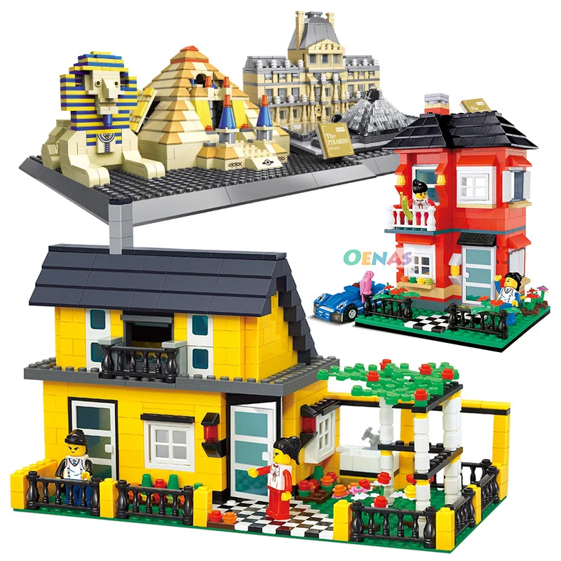 

Wange 3310/3311 Villa Series Building Blocks Toy Sea View Holiday House/Mountains Cabin Assembled Building Blocks Toy