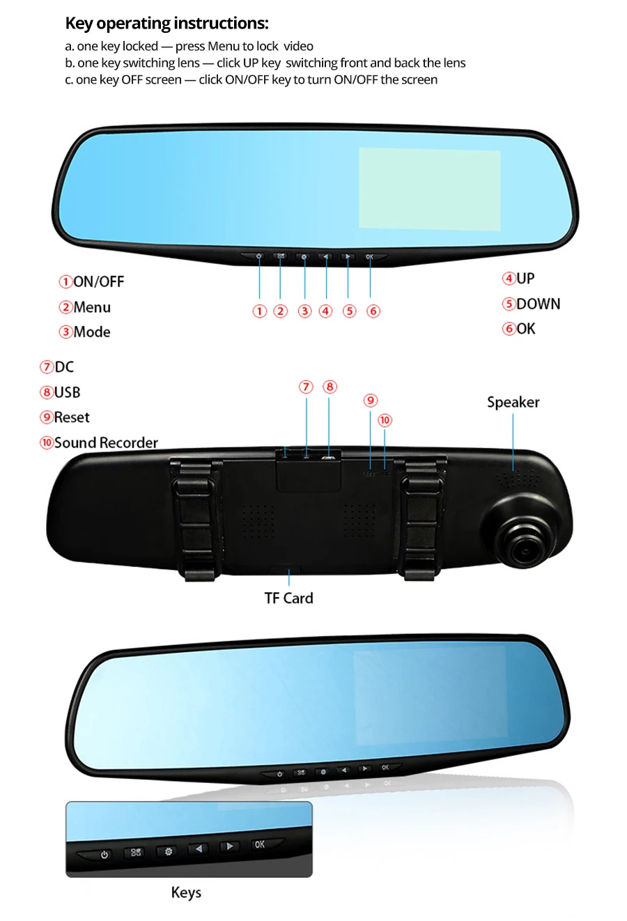 E-ACE, Автомобильный видеорегистратор, зеркальная камера, FHD 1080 P, видео рекордер, двойной объектив с камерой заднего вида, авто регистратор, автомобильная камера, видеорегистратор