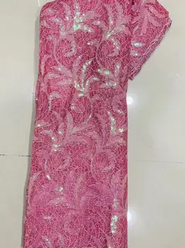

embroiderd lace fabric Sophia-9.9815 with sequins beautiful Nigerian sequins lace fabric for party dress