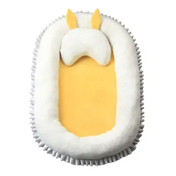 

Baby Lounger Portable Newborn Sleeping Nest with Pillow Travel Soft Breathable Bed Crib