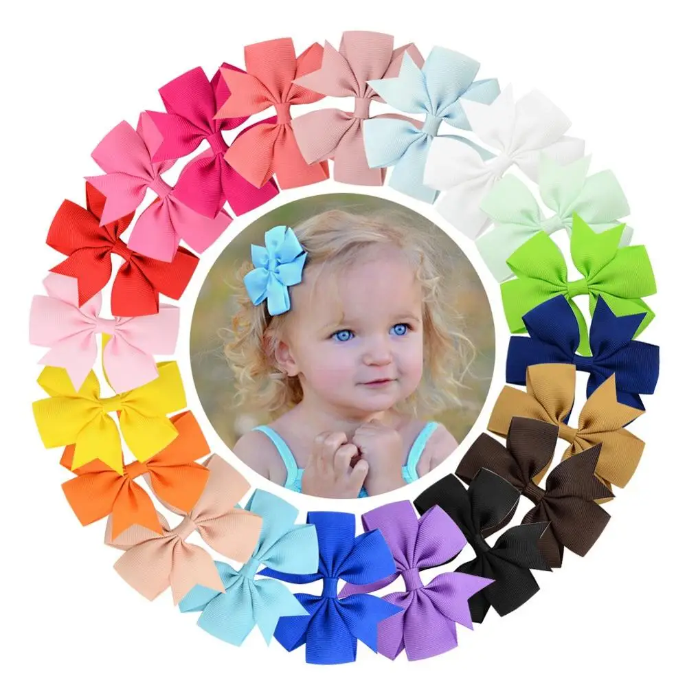 

20pcs/lot Cute Children Hair Clip Hair Accessories Headwear Baby Bow Kid Baby Girls Hairpins Full Cover Clips Baby Gift