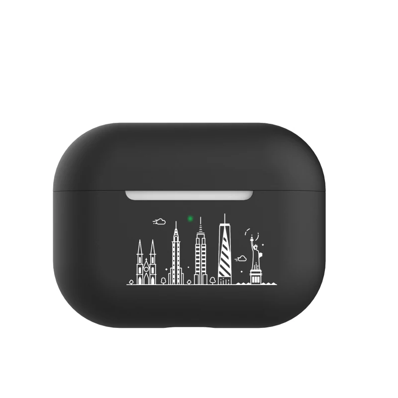 Силиконовый чехол с мировым узором для Airpods Pro, беспроводной чехол для наушников с Bluetooth для Apple Airpods 3, защитный футляр для наушников, чехол - Цвет: no hook