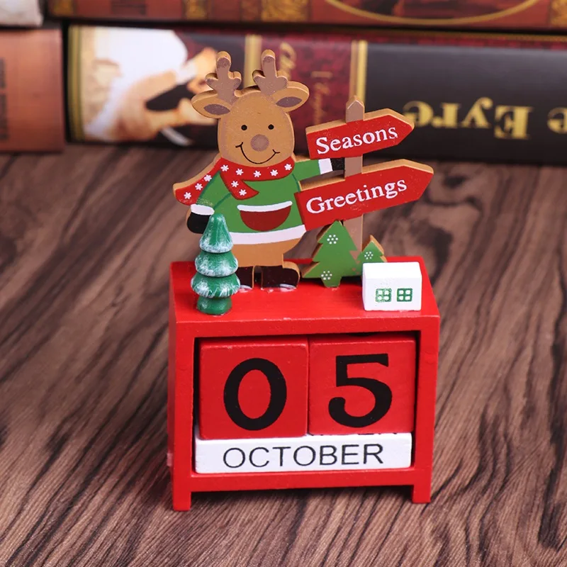 Wood Christmas Advent Countdown Calendar With Painted Blocks Holiday Home Ornament Decorations