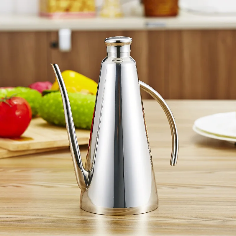 

850ML 304 Stainless Steel Oil Can Leak-proof Oil Control Bottle Soy Sauce Pot Household Oil Vinegar Pot Large Capacity Oil Tank