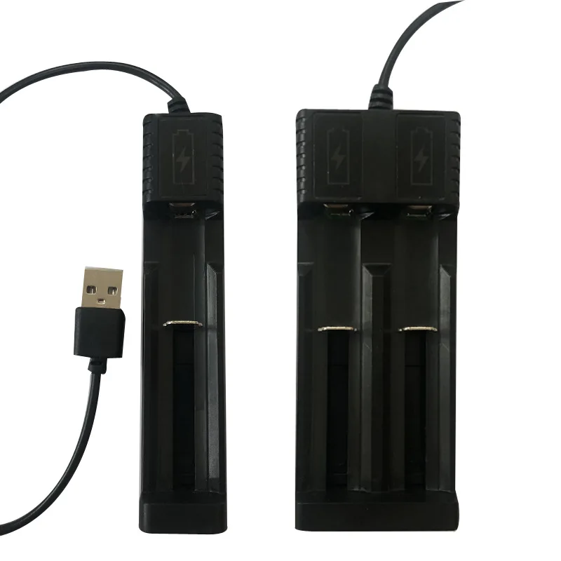Battery Charger Adapter Universal USB 1/2 slot 18650 Smart Charging For Rechargeable Batteries Li-ion 18650 26650 14500